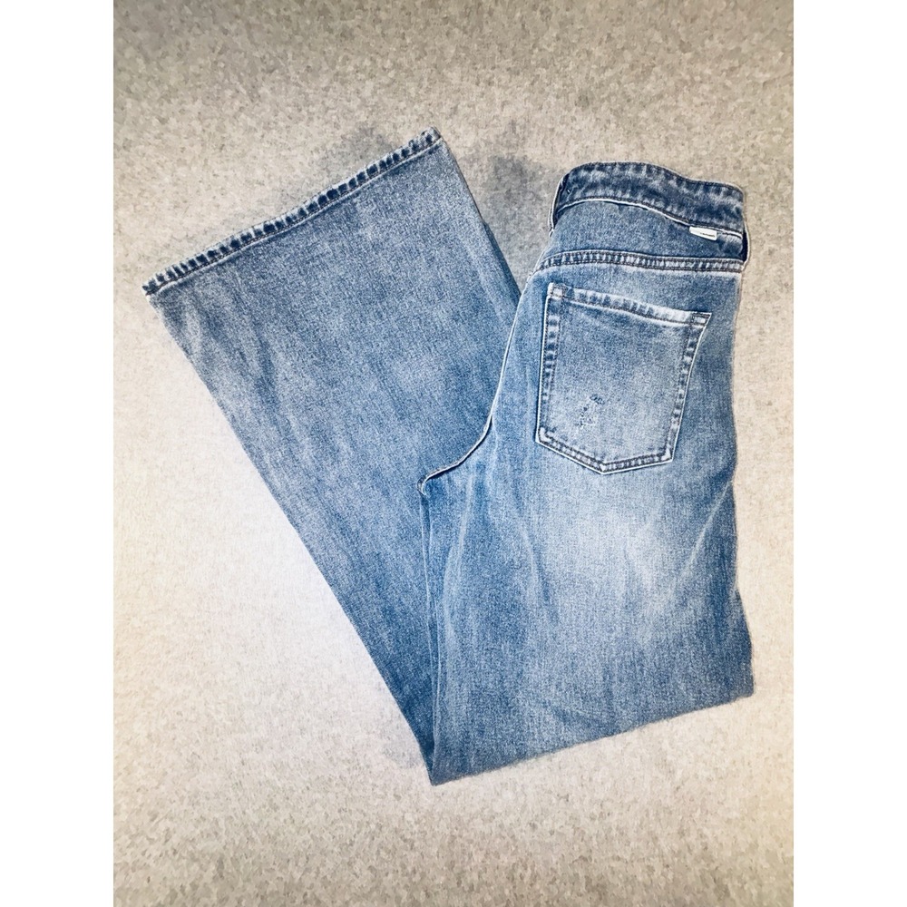 Billabong Jeans Womens 29 Blue Wide Leg Denim 100% Cotton Faded Wash